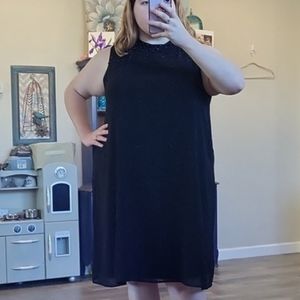 by artisan woman Black Beaded Embellished Neckline Sleeveless Plus Size 2X